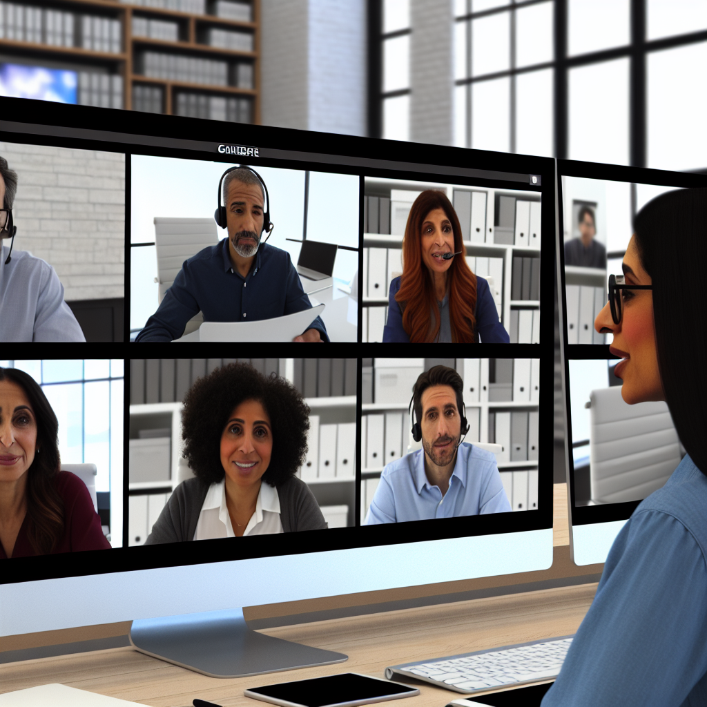 A virtual meeting with multiple participants on a computer screen.