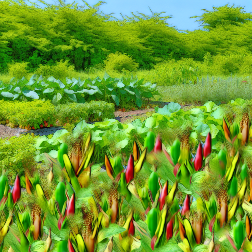 A garden with various types of plants and vegetables.