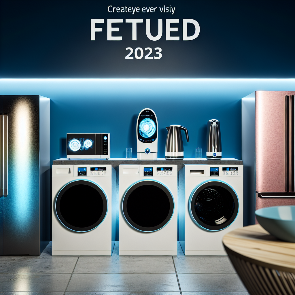 Bucatarie moderna cu electrocasnice inteligente, inclusiv masini de spalat, cuptor cu microunde, fierbator electric si frigider.