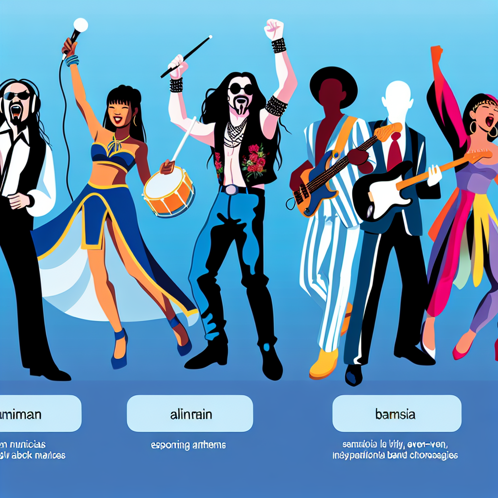 Musicians performing with various instruments and microphones.