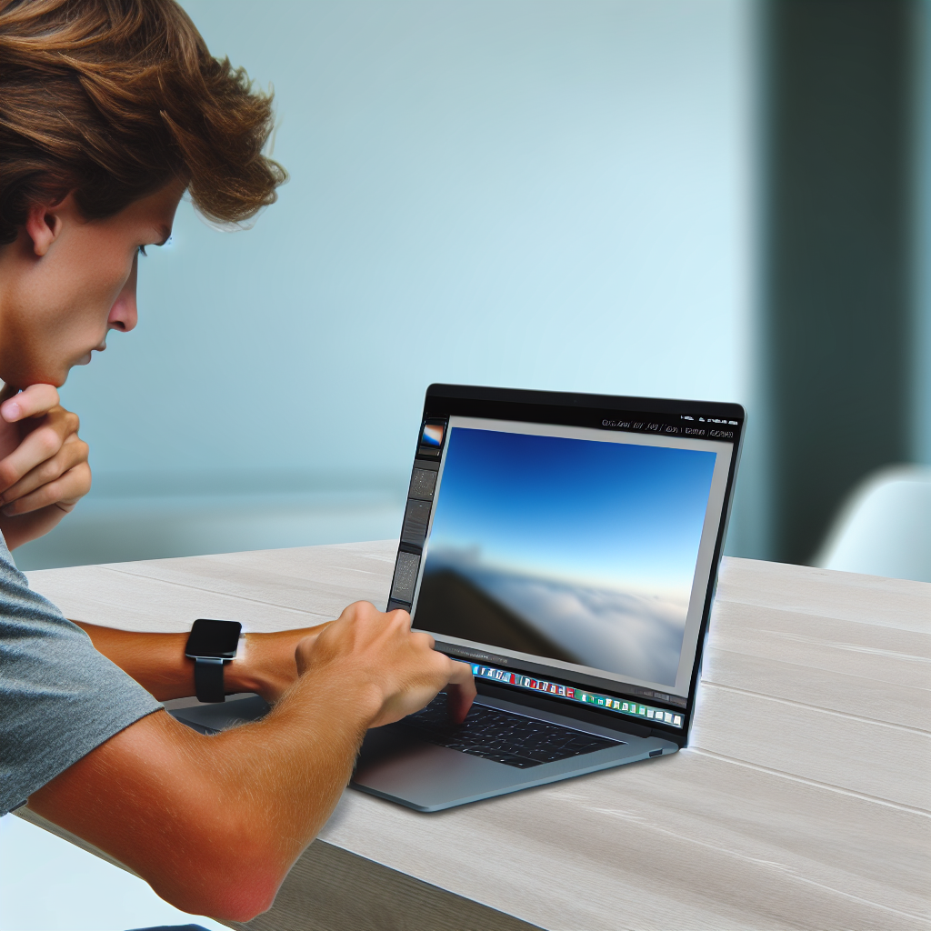 A person using a laptop with a photo editing software open on it.