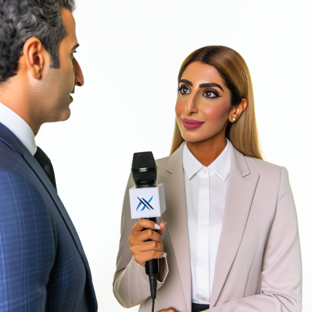 O femeie ia un interviu unui barbat.
