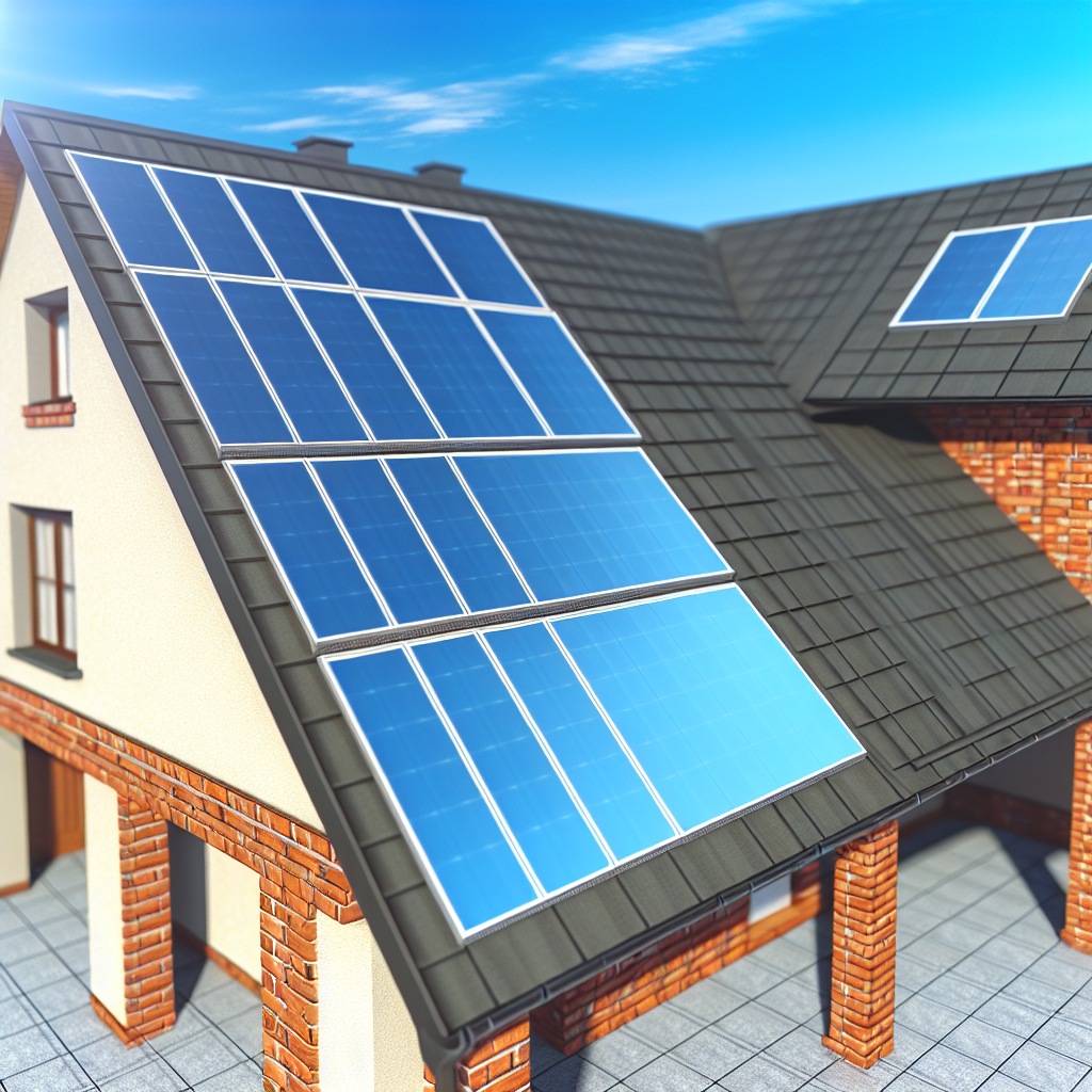 Solar panels on a house roof.