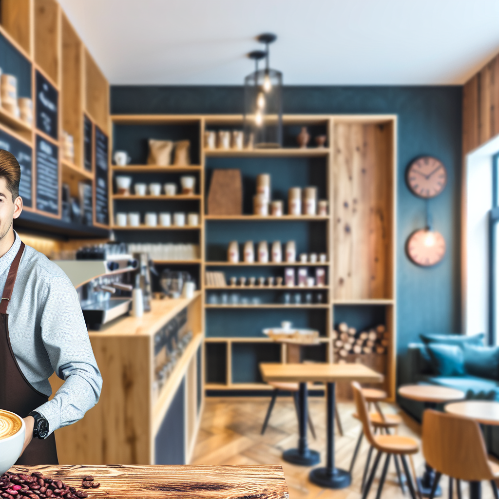 Un barista intr-o cafenea.