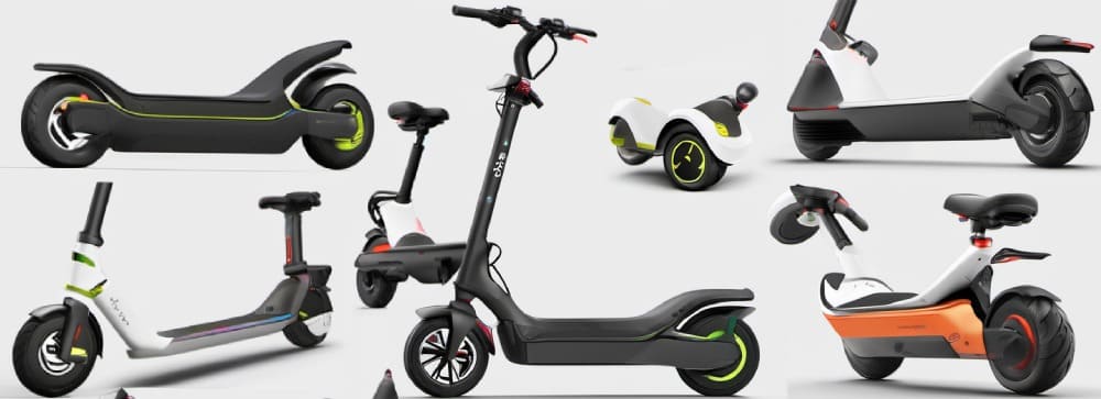 Trotineta electrica cu scaun, bicicleta electrica, haverdbord, scheibord varietate de transporturi electrice